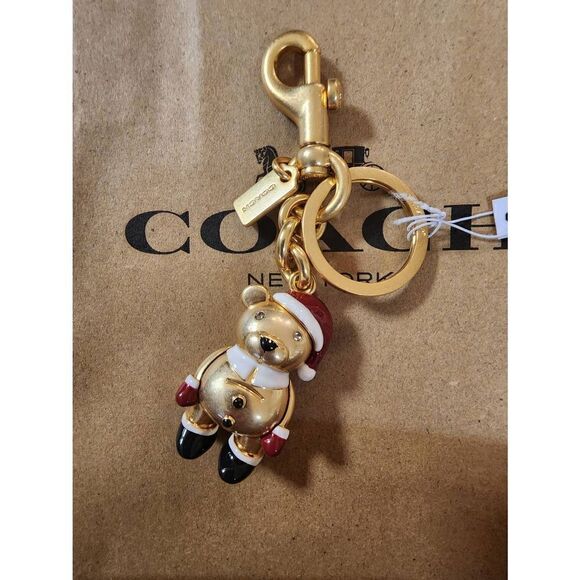 Coach Santa Bear purse charm - Picture 8 of 9